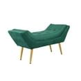thumbnail image 3 of Lloyss Button Tufted Ottoman Bench in Upholstered Velvet Fabric with Arms Golden Legs, for Living Room, Entryway, Bedroom, 3 of 7