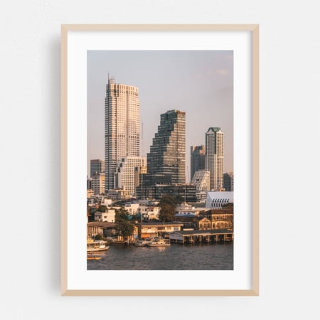 Chao Phraya 02 - Bangkok Thailand Photography Oak Framed Wall Art Print 24 x 36 inches
