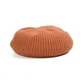 thumbnail image 6 of SikaFu Autumn Winter New Women Solid Color Simple Wool Beret Cap Casual Warm Knitted Pumpkin Hat Literary Retro Painter Caps, 6 of 6