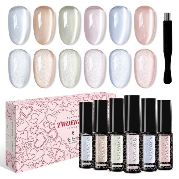 Set de esmaltes de uñas TWOEIGHT Silk Magnetic Cat Eye Gel 8 ml x6