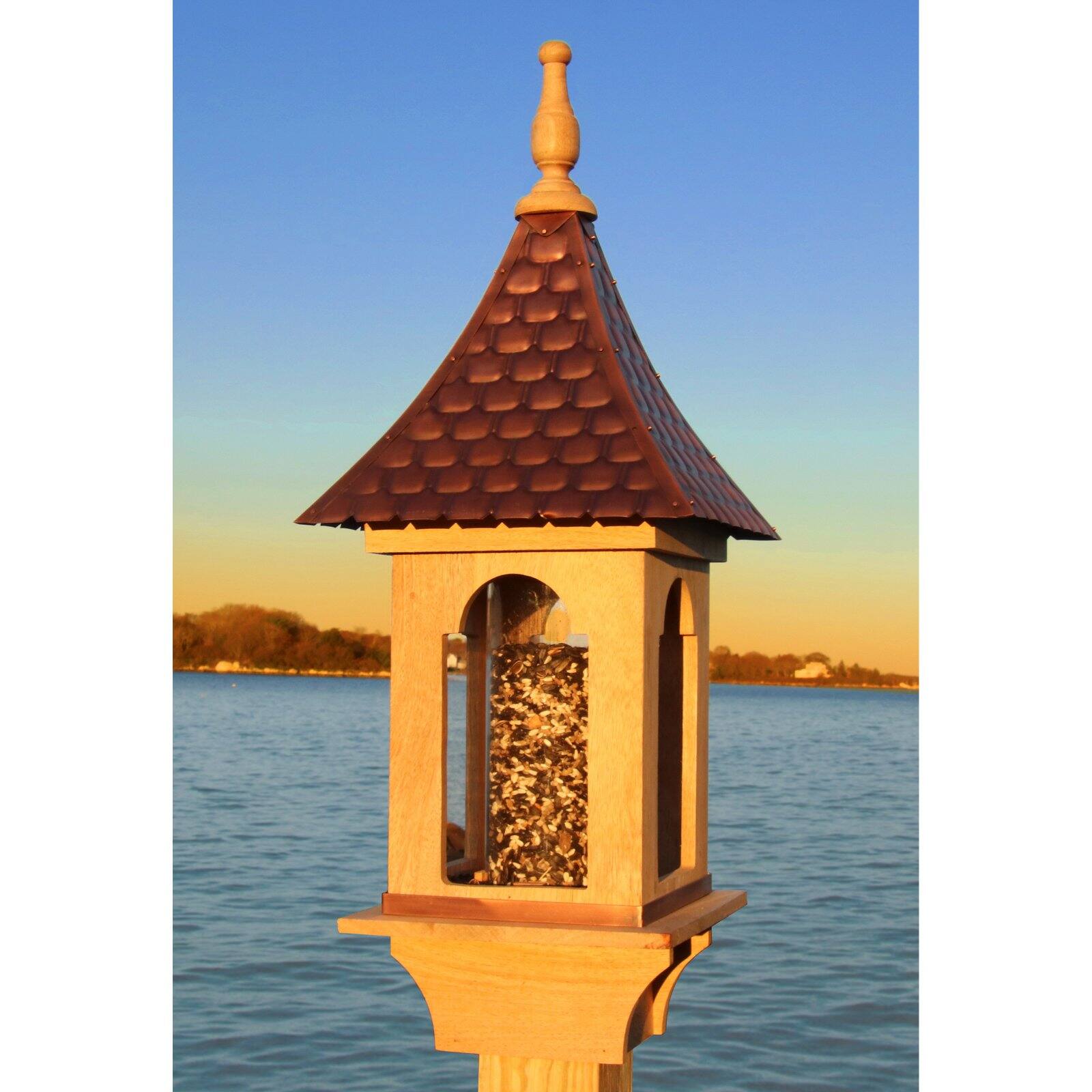 Villa Bird Feeder With Pure Copper Roof Large 4 Lb Seed Capacity By Good Directions Walmart Com Walmart Com