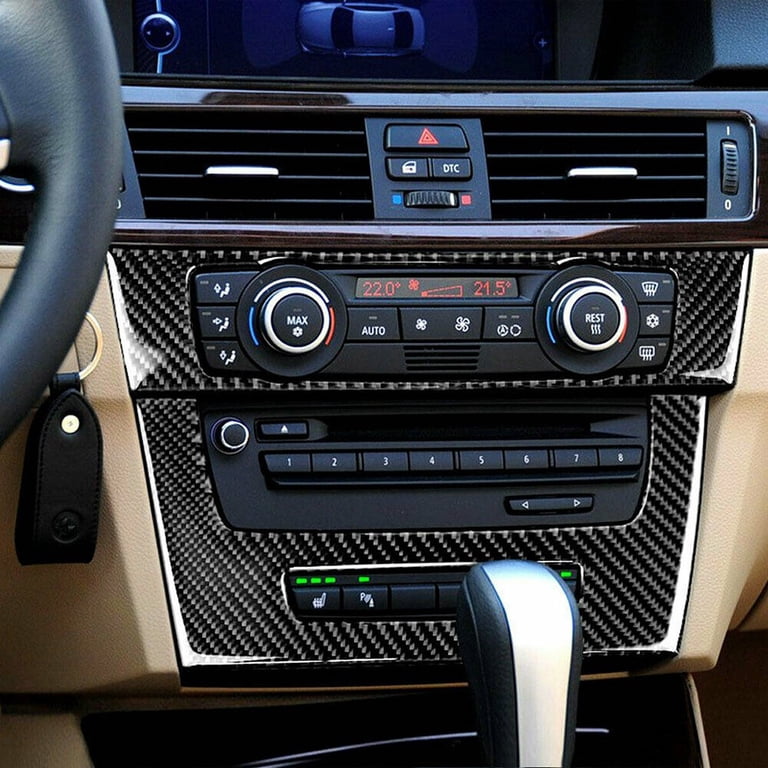 ABS Carbon Fiber Center Console side Panel Trim Cover Fits BMW 330i