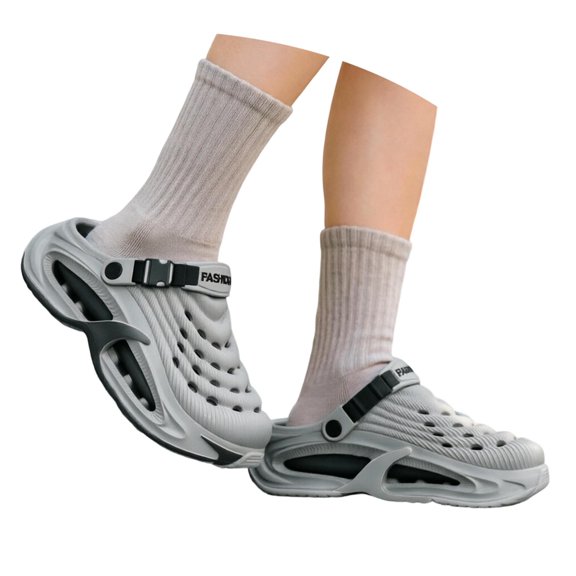 Bibifish Mens Womens Garden Clogs Tech Style Thick Sole Adjustable Heel Strap Slide Sandals Outdoor Beach Slippers
