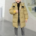 thumbnail image 4 of IROINNID Toddler Boys Girls Winter Warm Zipper Long Sleeve Puffer Long Hooded Jackets Outerwears Children Coat, 4 of 9