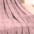thumbnail image 3 of Pink Geometric Lattice Pattern Blanket,Comfortable Soft Lamb Wool Throw Blanket,All Season,Warm Lightweight Blankets for Sofa Bed Couch Living Room Chair,50"x60", 3 of 4