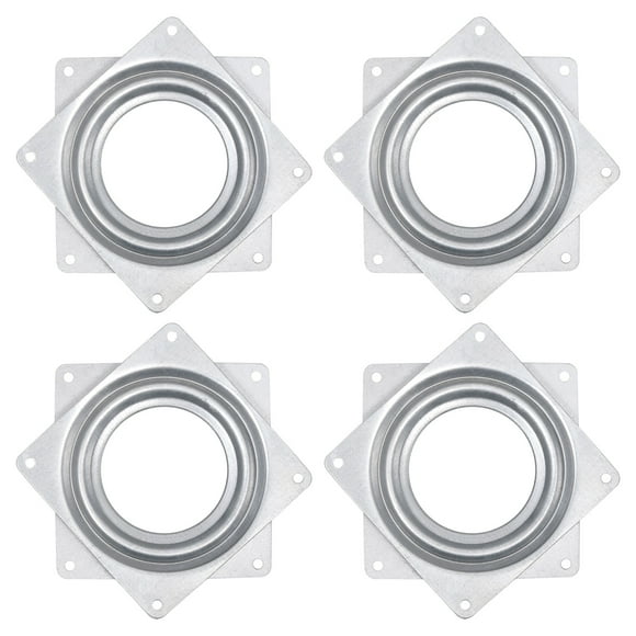 Hardware Lazy Susan Uxcell, 4Pack 3 Pulgadas Placa Giratoria de Rodamiento de Bola Cuadrada para Torre de DVD, Estantería (Plata)