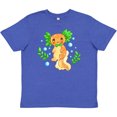 thumbnail image 3 of Inktastic Cute Orange and Green Axolotl Youth T-Shirt, 3 of 5