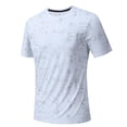 thumbnail image 5 of GUZOM Mens Performance Quick Dry T Shirt Nylon Spandex Moisture Wicking Athletic Casual Crewneck Regular Fit White,Size XL, 5 of 8
