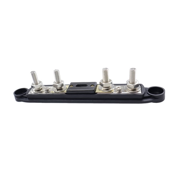 FLhrweasw Tablero Barra Bus 4 Pernos Caja Alimentación Barra Bus 48 V Con Piezas Cubierta RV (M6 Negro)