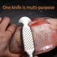 thumbnail image 2 of 2-In-1 Stainless Steel Fish Scaler + Ginger Grater, Multifunction Fish Scale Remover With Hanging Handle, Kitchen Fish Scales Scraping Tool For Home And Restaurant, 2 of 7
