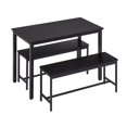 thumbnail image 5 of PUKNLY Dining Furniture Set, Bar Table with 2 Dining Benches for 4 People, Kitchen Table Counter with Chairs, Industrial for Kitchen Breakfast Table Living Room Party Room,Black, 5 of 13