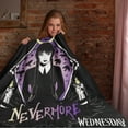 thumbnail image 4 of MGM Wednesday Nevermore Super Soft And Cuddly Plush Fleece Throw Blanket, 4 of 6