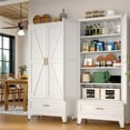 thumbnail image 5 of 71"H Tall Metal Pantry Cabinet with 4 Doors and Adjustable Shelves,White, 5 of 7