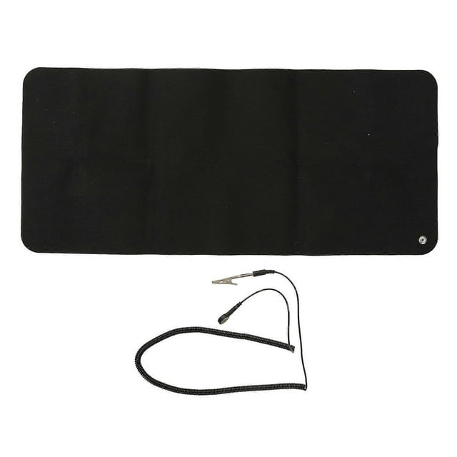 Grand tapis de mise à la terre multifonction noir pour bureau (11,81 x 26,77 pouces)
