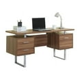 MONARCH COMPUTER DESK 60"L / DARK TAUPE / SILVER METAL