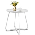 thumbnail image 6 of Fionafurn Round Side Table, Metal End Table, Small Patio Coffee Table for Porch Yard Balcony Garden, White, 6 of 7