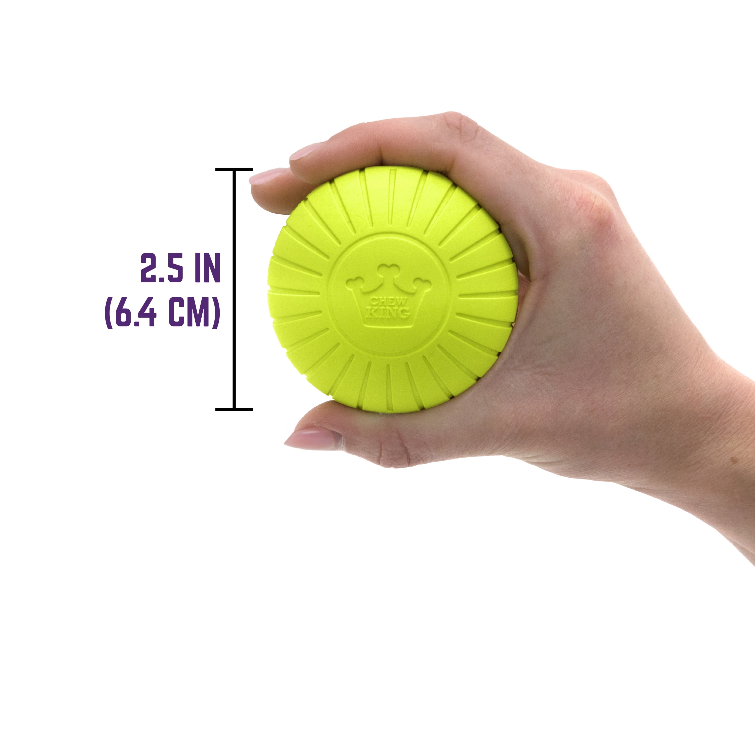 Chew King By Mammoth 2.5" All-Natural Rubber Fetch Ball Combo, Multicolored, 3 Pack Set