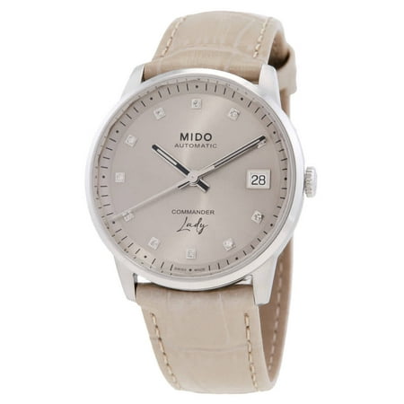 Mido Commander Lady Automatic Diamond Brown Dial Watch M0212071629600