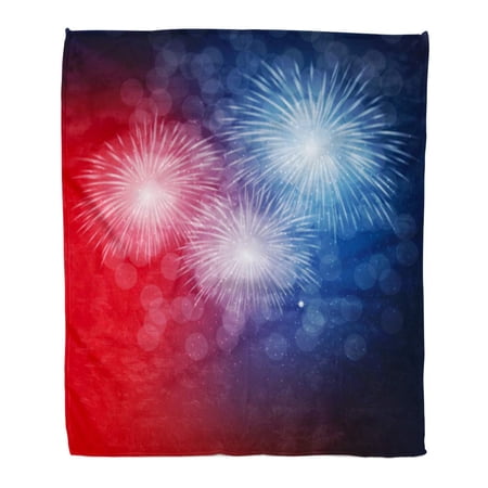 SIDONKU Throw Blanket Warm Cozy Print Flannel Blue Day Presidential Election in USA Red America Comfortable Soft for Bed Sofa and Couch 58x80 Inches