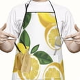thumbnail image 2 of Yellow Lemon Fruit Slices White Pattern Apron-Garden Aprons for Women with Pockets-Cotton Linen Waterproof Kitchen Cooking Gardening Aprons Adjustable for Kitchen,Cooking,BBQ and Salon 33x27 Inch, 2 of 7