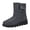 Grey, variant on Women's Wide Calf Platform Snow Boots Slip On Waterproof Mid Calf Winter Booties Fleece Lined Warm Hiking Boots Black Size 8