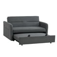 thumbnail image 3 of Convertible Sleeper Sofa with Pull Out Bed, Upholstered Loveseat Sofa with USB Socket, Side Pockets and Adjustable Backrest, 3 of 8