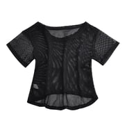 t shirts for women casual tops sheer mesh fishnet crop short sleeve net tee shirt top