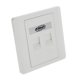 thumbnail image 1 of RJ11 Toma de Pared con licencia Frontal Ethernet Sola Banda 2 Puertos con Piedras Trapezoidales shamjiam Placa de pared de red ABS, 1 of 9