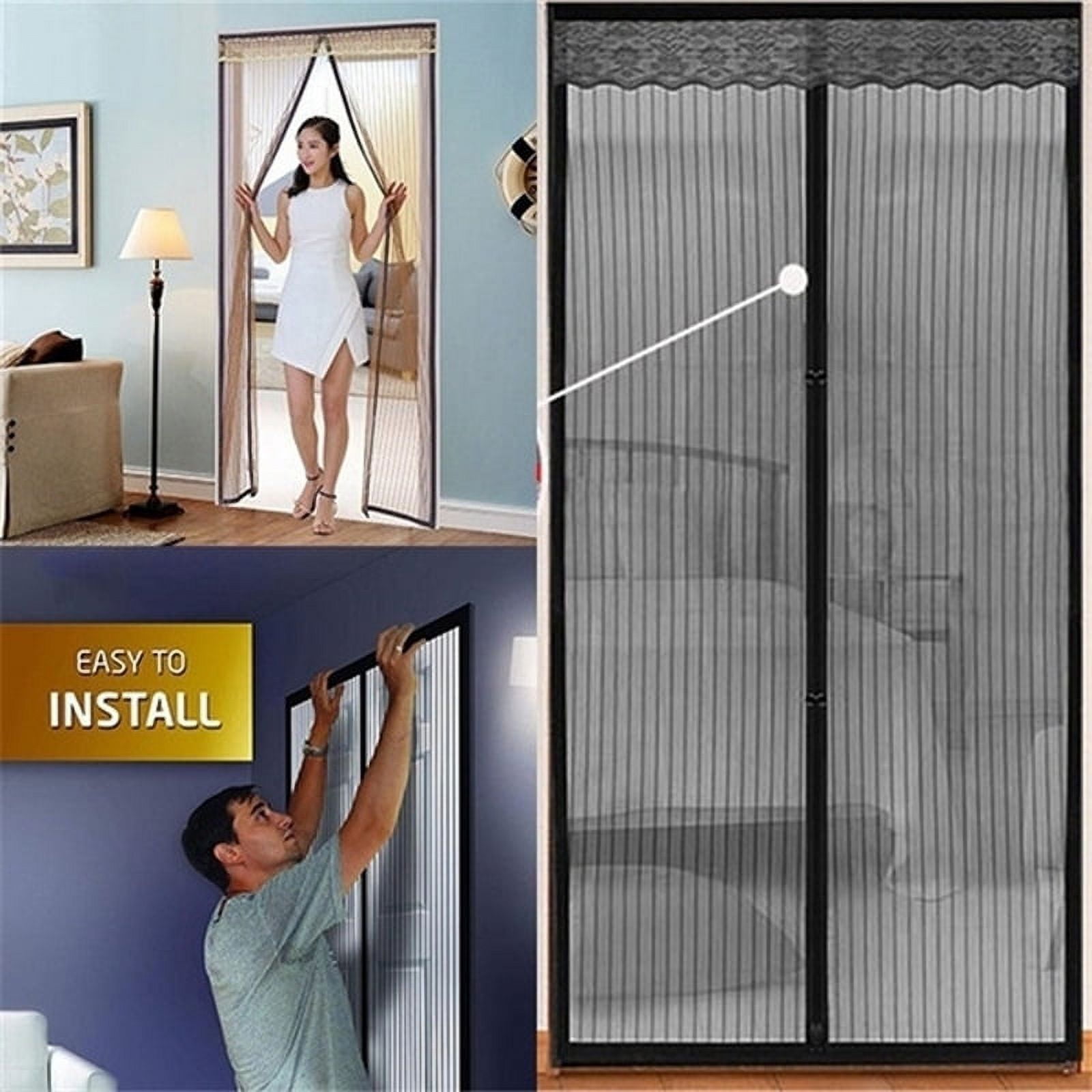 Magnetic Screen Door Mesh Mosquito Net for Door Poweful Magnets No Hands Entry Heavy Duty Mesh Keeps Natural Out Quicky Easy to Install Pet Friendly 43 Inch x 83 Inch Walmart