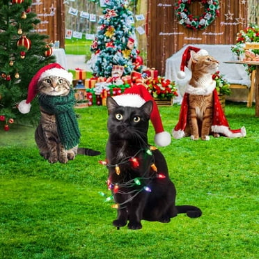 Wadada 2D Christmas Stake Decorative Garden Lawn Inserts, Animal Art Decorations Garden Stake Sign, Christmas Yard Outdoor Statues Art Decorations for Lawn Holiday Garden Patio