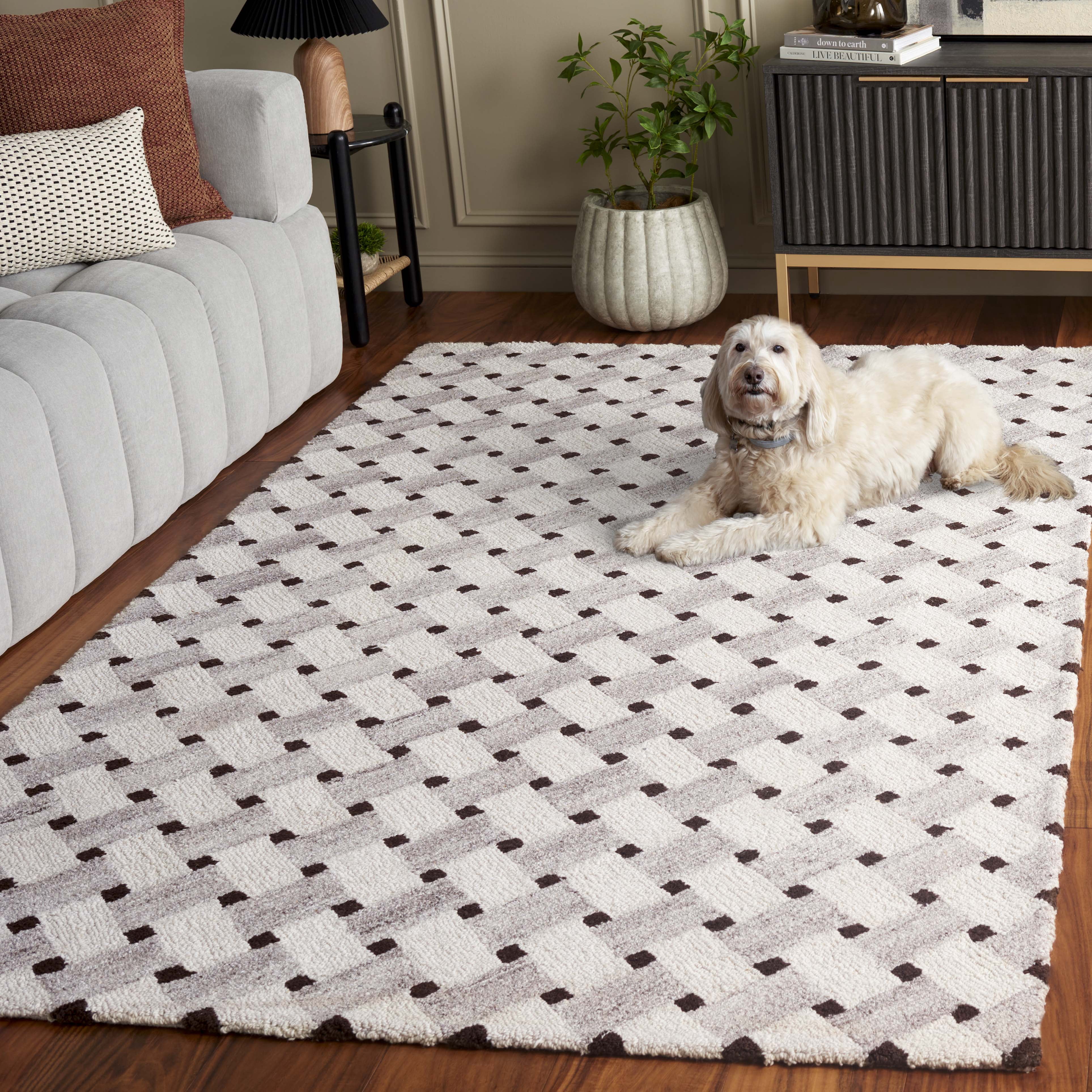Safavieh Genre Roza Geometric Area Rug, Ivory/Brown, 5' x 8'