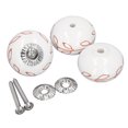 thumbnail image 2 of Boutons de Porte Porte en céramique 3 pièces Boutons de Porte en Acier Inoxydable Rond en céramique Bouton de poignée de tiroir pour Placard Armoire Placard, 2 of 14