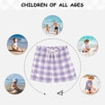 thumbnail image 5 of Cute Pastel Lavender Gingham Pattern Swim Trunks Board Shorts Beach Pants Bathing Bottoms 4T, 5 of 7