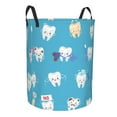 thumbnail image 2 of Balery Cute Healthy Teeth Round Laundry Basket with Handles Waterproof Freestanding Laundry Hamper for Clothes Toys in the Dorm and Family-Small, 2 of 8