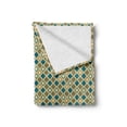 thumbnail image 2 of Retro Soft Flannel Fleece Blanket, Ornamental Pattern with Vertical Ogee Shapes with Vintage Design Inspirations, Cozy Plush for Indoor and Outdoor Use, 70" x 90", Cream Beige Blue, by Ambesonne, 2 of 6