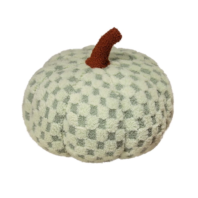Cojines de lana de cordero con forma de calabaza Cojín suave en 3D con forma de calabaza Decoración de otoño y Halloween para el hogar