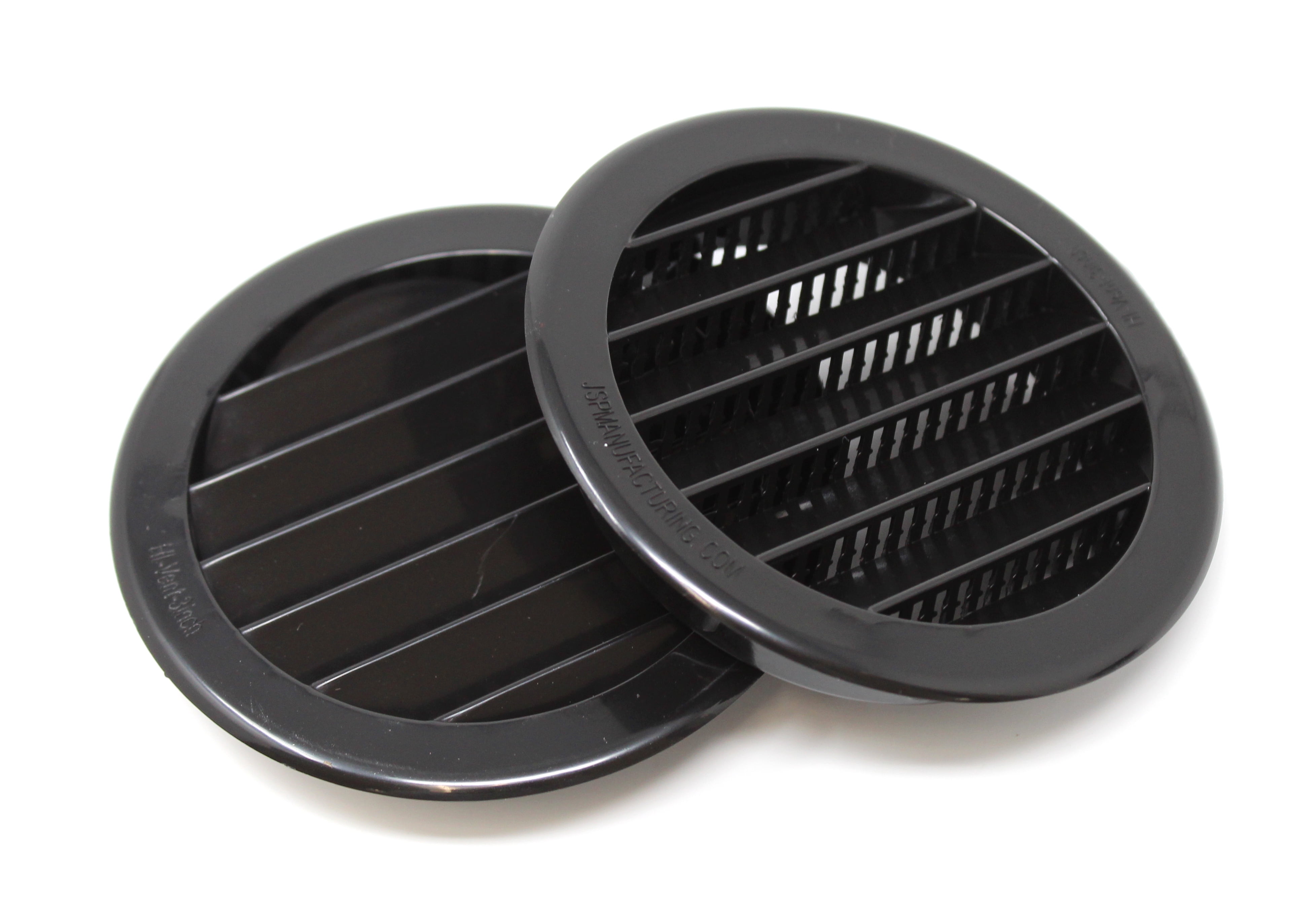 4 Pack 3" Black Round Plastic Louver Soffit Air Vent