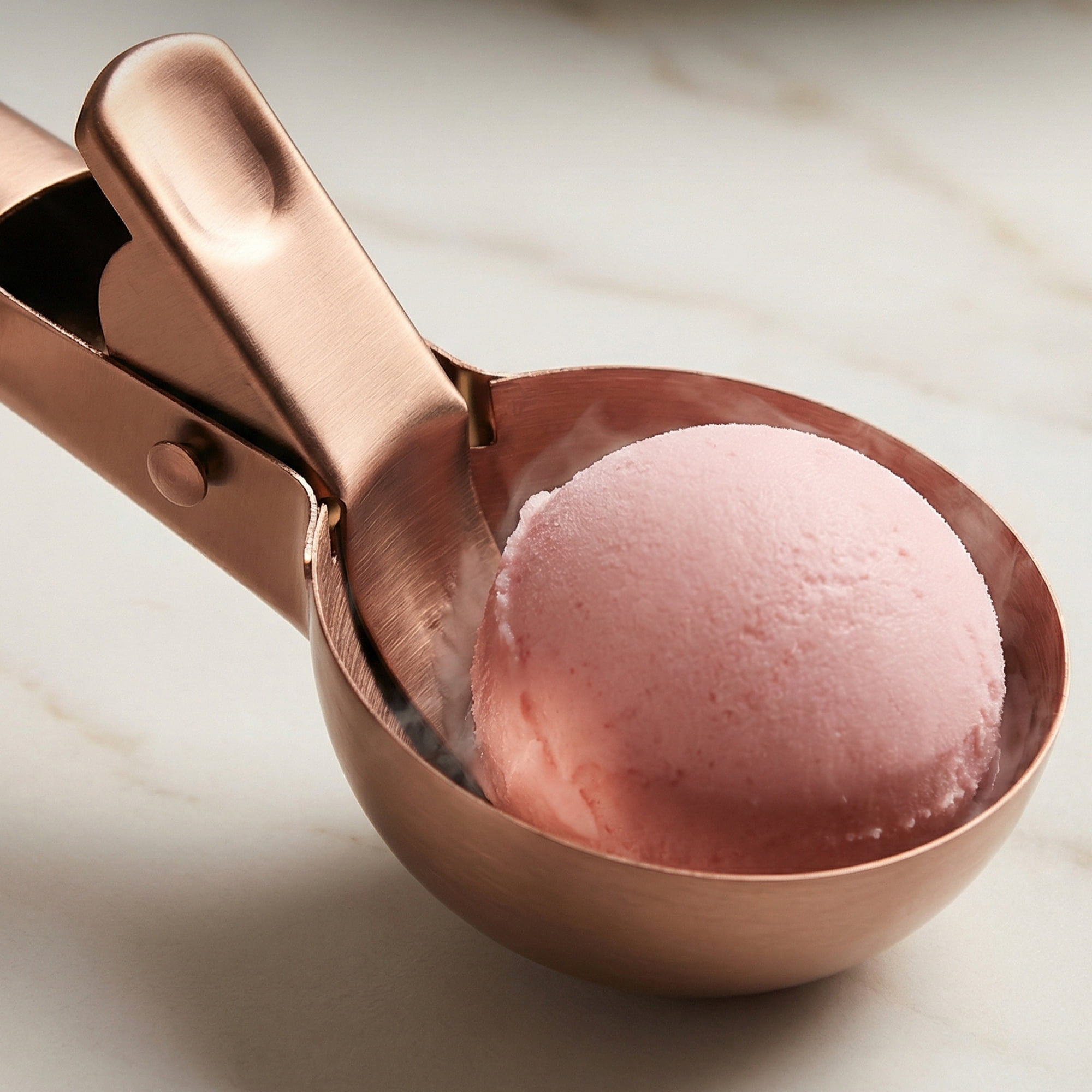 Unique Bargains Stainless Steel Ice Cream Scooper with Handle Gold