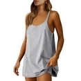 thumbnail image 2 of Qaspx Jumpsuits for Women Sleeveless Spaghetti Strap Rompers Loose Shorts Overalls with Pockets, 2 of 4