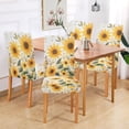 thumbnail image 2 of Yayeee 4 Pack Dining Chair Covers Stretch Parson Chairs Slipcovers Seat Protector, Beige Sunflowers, 2 of 6