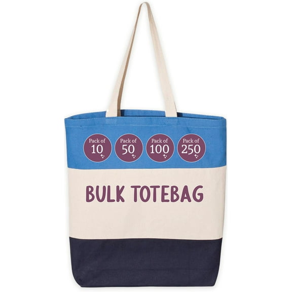 Canvas Tote Bags – Durable, Eco-Friendly Reusable Bags 10/50/100/250 Pack