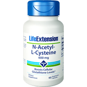 Life Extension N-Acetyl-L-Cysteine 600 mg Vegetarian Capsules, 60 Ct