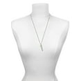 thumbnail image 3 of Delight Jewelry Clear AB Crystal Heart Silvertone Fearless Bar Charm Necklace, 23", 3 of 4