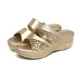 thumbnail image 5 of Willtoo Platform Dressy Orthopedic Sandals for Women Summer 2026 Soft Cushioned Wedge Slippers Glitter Open Toe Shoes Slip On Walking Shoes Comfortable Arch Support Sandals, 5 of 5