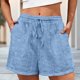 thumbnail image 5 of Pantalones Cortos de Cintura Elástica de las Mujeres con Bolsillos Ojos Sueltos Bottoms de Verano de Doble Bolsillo Casual para Uso Diario, 5 of 6