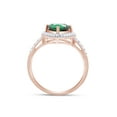 thumbnail image 5 of AFFY 5.50 Ct Trillion Cut Simulated Green Emerald & White CZ Halo Ring In 14K Rose Gold Over Sterling Silver, 5 of 7