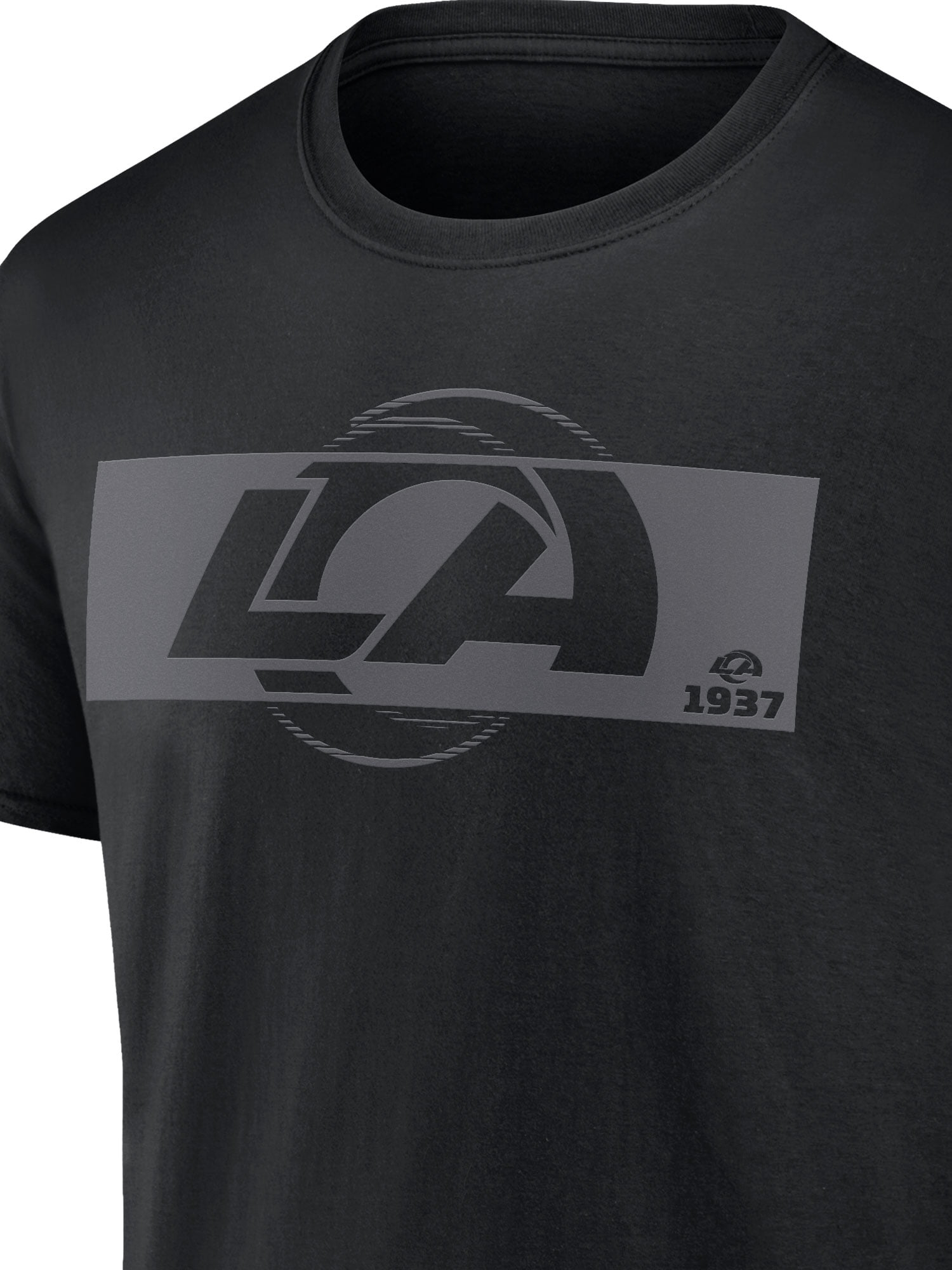 NFL Los Angeles Rams Men's Cotton Black Short Sleeve T-Shirt