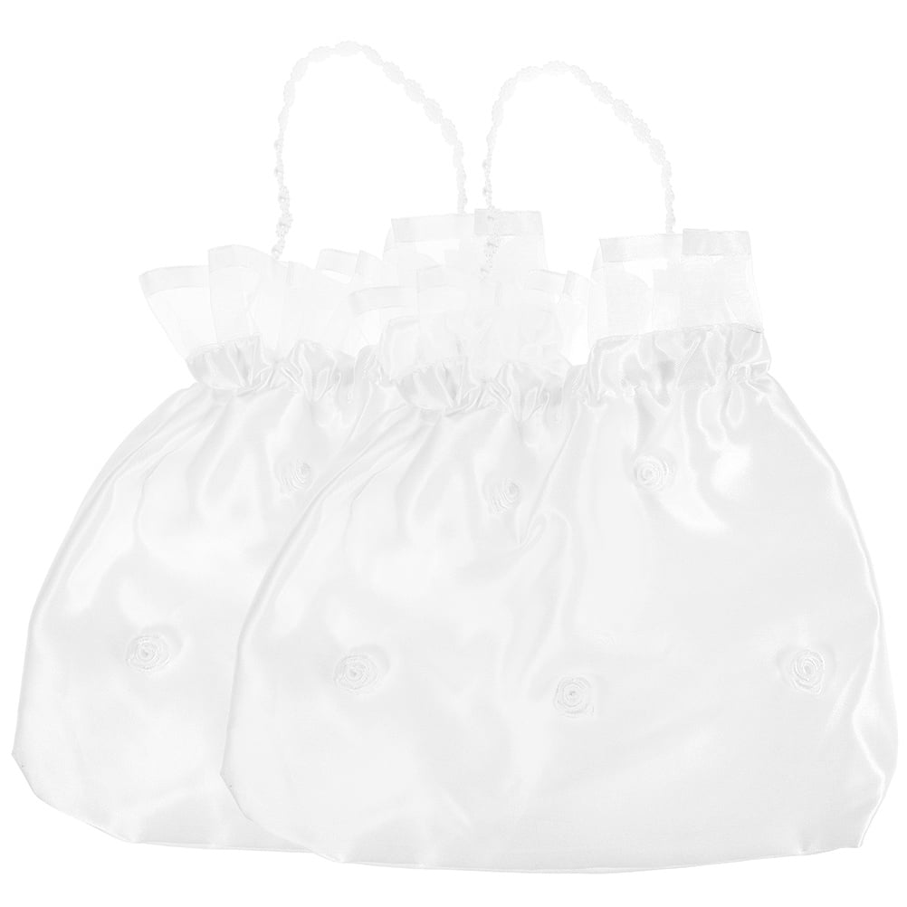2pcs Bridal Wedding Money Bag Gift Bag Bridal Handbag Bridal Satin