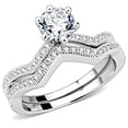 thumbnail image 1 of Women Rhodium Brass Ring with AAA Grade CZ in Clear - Size 5, 1 of 1