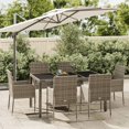 thumbnail image 1 of vidaXL 7 Piece Garden Dining Set with Cushions Grey Poly Rattan, 1 of 5